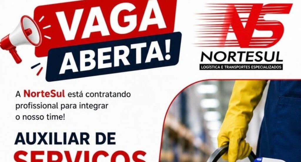 NorteSul abre vaga para Auxiliar de Serviços Gerais no Tarumã, em Manaus – Empregos no amazonas