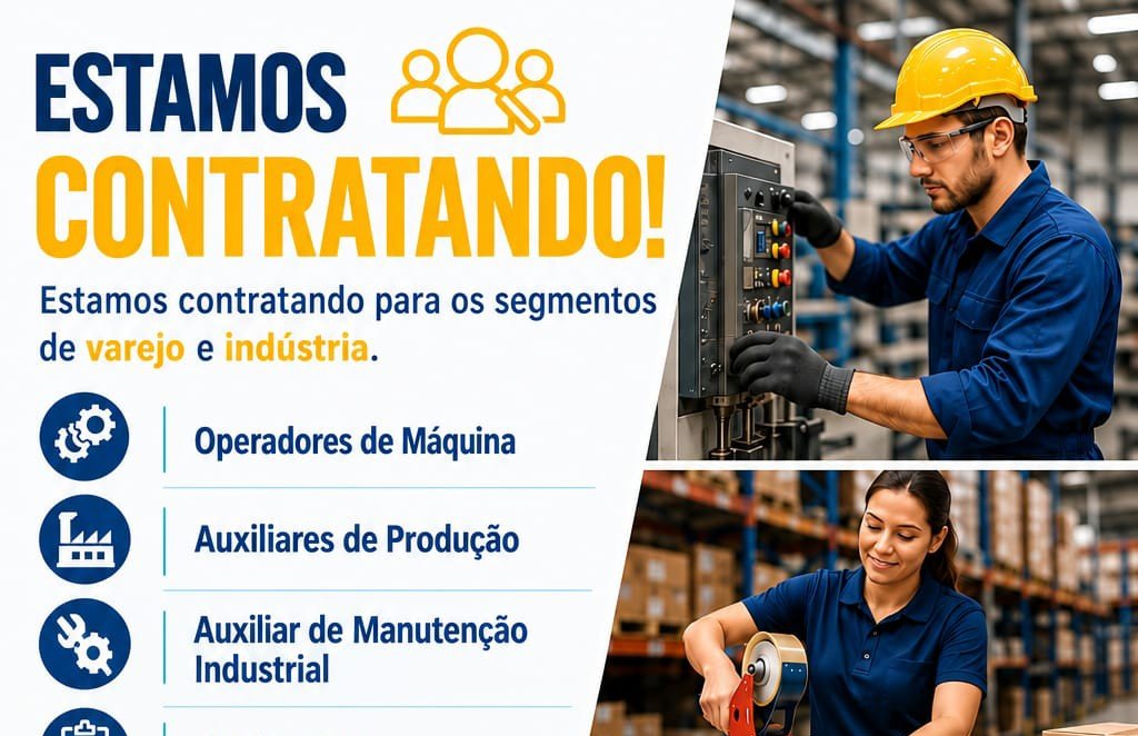 Empresa abre Vagas para Indústria e Varejo em Manaus em 2026